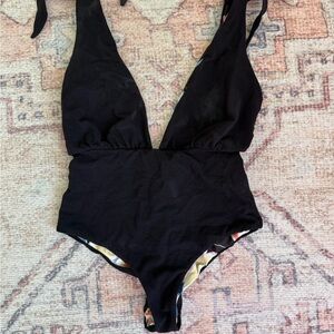 Maaji Black One Piece Swimsuit with Plunging V-Neck